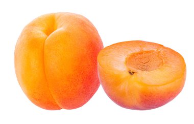 Kayısı beyaz arkaplanda izole edildi