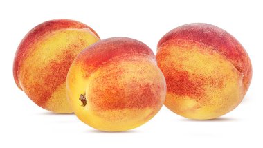 Beyaz arkaplanda şeftali izole