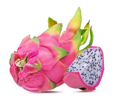 Beyaz arkaplanda Ejder Meyvesi izole