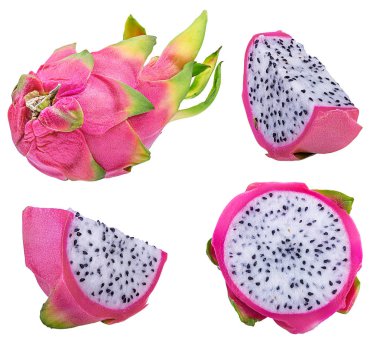 Beyaz arkaplanda Ejder Meyvesi izole