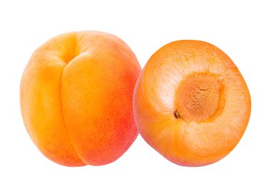 Kayısı beyaz arkaplanda izole edildi