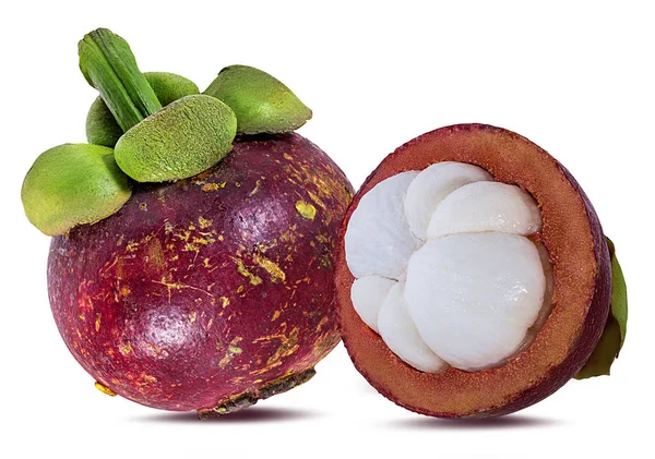 被白色背景隔离的Mangosteen — 图库照片