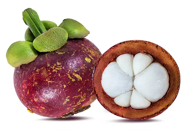 被白色背景隔离的Mangosteen — 图库照片