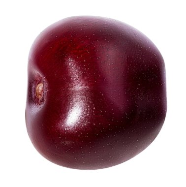 Beyaz arkaplanda yapraklı kiraz.