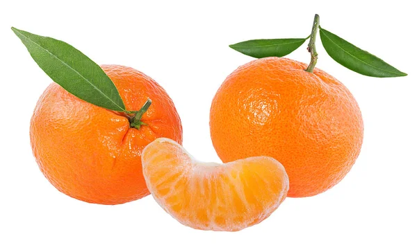 Mandarină Sau Fructe Mandarină Izolate Fundal Alb — Fotografie, imagine de stoc