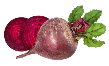 Beyazın üzerinde yaprakları olan pancar.