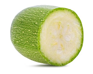 Beyaz arkaplanda taze sebze iliği izole edildi