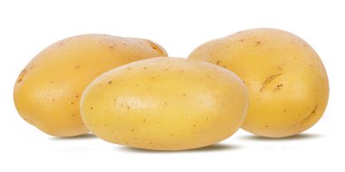 Beyaz arkaplanda izole edilmiş patates