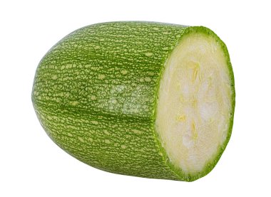 Beyaz arkaplanda taze sebze iliği izole edildi