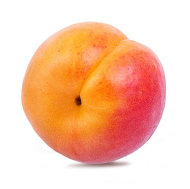 Kayısı beyaz arkaplanda izole edildi