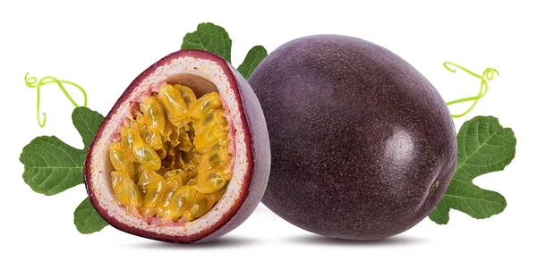 Passion Fruit Isolerat Den Vita Bakgrunden — Stockfoto