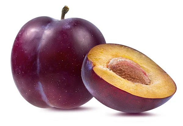 Plum Pada Latar Belakang Putih — Stok Foto