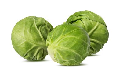 Beyaz arkaplanda Brüksel lahanası