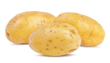 Beyaz arkaplanda izole edilmiş patates