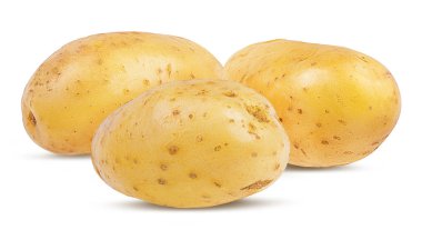 Beyaz arkaplanda izole edilmiş patates