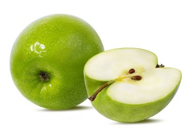 beyaz arkaplanda elma