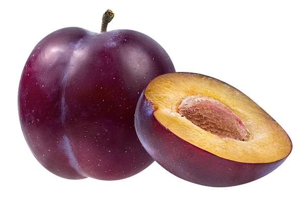 Plum Pada Latar Belakang Putih — Stok Foto