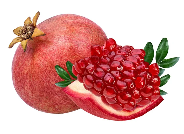 Färskt Granatäpple Isolerad Vit Bakgrund — Stockfoto