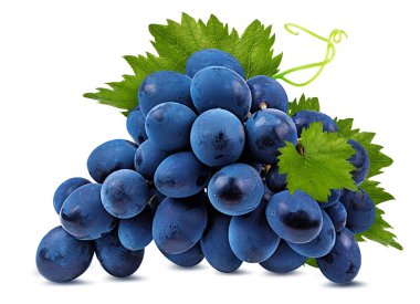 Beyaz arkaplanda izole edilmiş taze üzümler