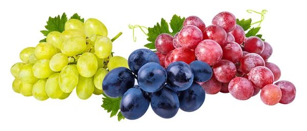 Świeże Winogrona Izolowane Białym Tle — Zdjęcie stockowe