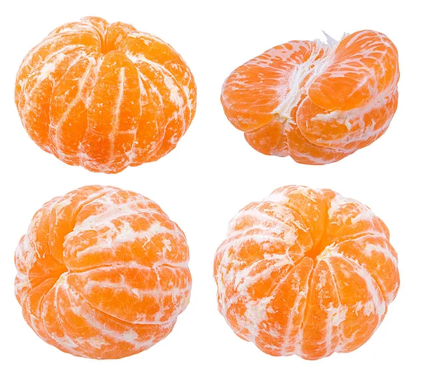 Tangerine Mandarijn Vruchten Geïsoleerd Witte Achtergrond — Stockfoto