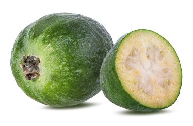 Feijoa beyaz zemin üzerine.