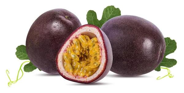 Passion Fruit Isolerat Den Vita Bakgrunden — Stockfoto