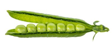 Beyaz arkaplanda izole bezelyeler