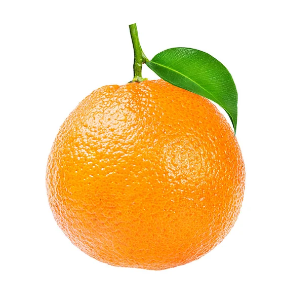 Dojrzała Pomarańcza Izolowana Białym Tle — Zdjęcie stockowe