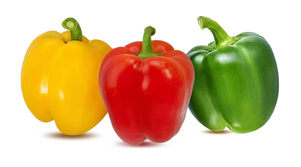 Red Green Yellow Peppers Isolated Clipping Path — Stock Photo, Image