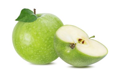 beyaz arkaplanda elma