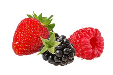 taze çilek beyaz arka plan üzerinde izole topluluğu