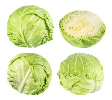 Beyaz arkaplanda yeşil lahana