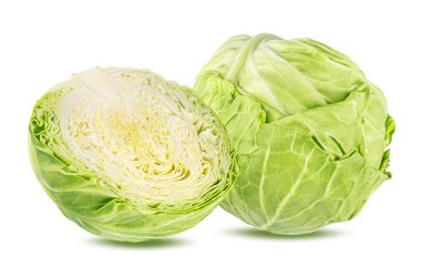 Beyaz arkaplanda yeşil lahana