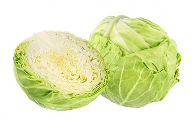 Beyaz arkaplanda yeşil lahana