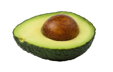 Beyaz arkaplanda kırpma yolu ile izole edilmiş taze avokado meyveleri