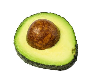 Beyaz arkaplanda kırpma yolu ile izole edilmiş taze avokado meyveleri