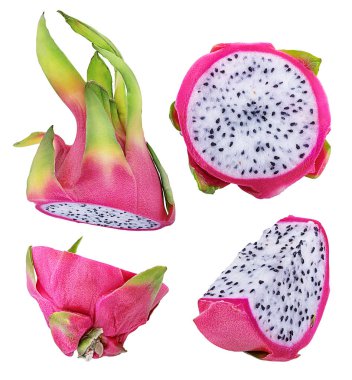 Beyaz arkaplanda Ejder Meyvesi izole