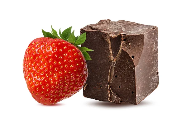 Strawberry Chocolate Isolated White Background — Stock Photo, Image