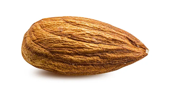 Beyaz arkaplanda izole edilmiş bademler