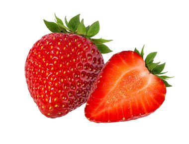 Çilek beyaz arkaplanda izole edildi