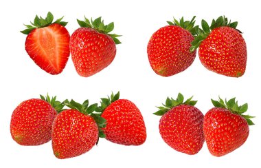 Çilek beyaz arkaplanda izole edildi