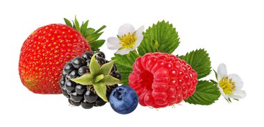 taze çilek beyaz arka plan üzerinde izole topluluğu