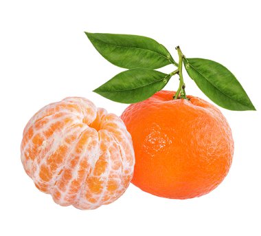 Mandalina mandalina meyvebeyaz arka plan üzerinde izole