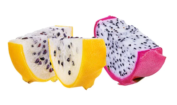 Dragon Fruit Geïsoleerd Witte Achtergrond — Stockfoto