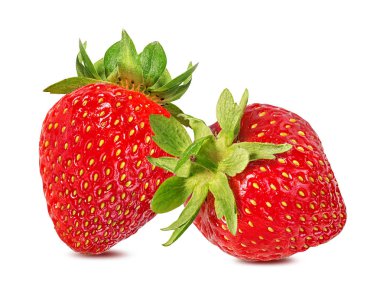 Çilek beyaz arkaplanda izole edildi