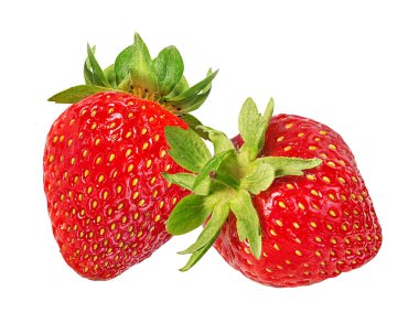 Çilek beyaz arkaplanda izole edildi