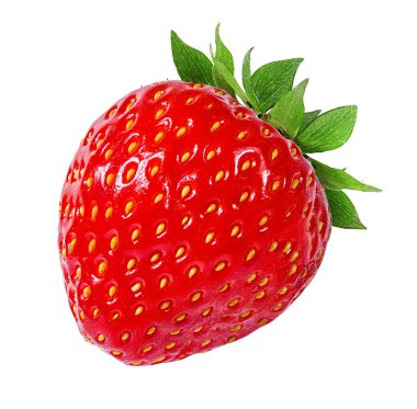 Çilek beyaz arkaplanda izole edildi