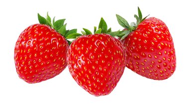 Çilek beyaz arkaplanda izole edildi