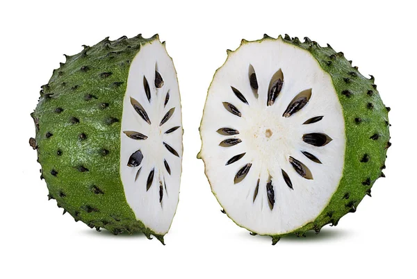 Annona Muricata Oursop Fruit Sugar Apple Ustard Apple Isolated White — Stock Photo, Image